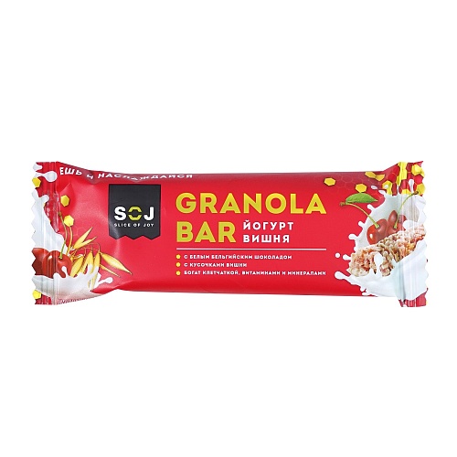Злаковый батончик &quot;GRANOLA BAR&quot; со вкусом йогурта и вишни 40гр (12)*4 0461
