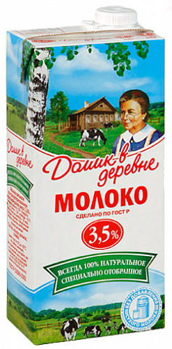 Молоко Домик в деревне 3,5% 1л*12